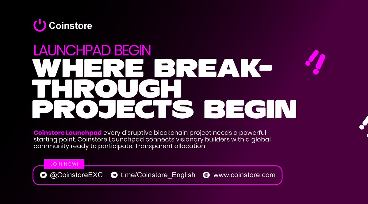 DANIYAMZ's tweet image. Turning blockchain ideas into thriving projects 🚀
@CoinstoreExc Launchpad offers the support, structure, and exposure needed for a successful launch.
Get in early and grow alongside the momentum.
🔗 cutt.ly/UeAZB23z
#Coinstore #IEO