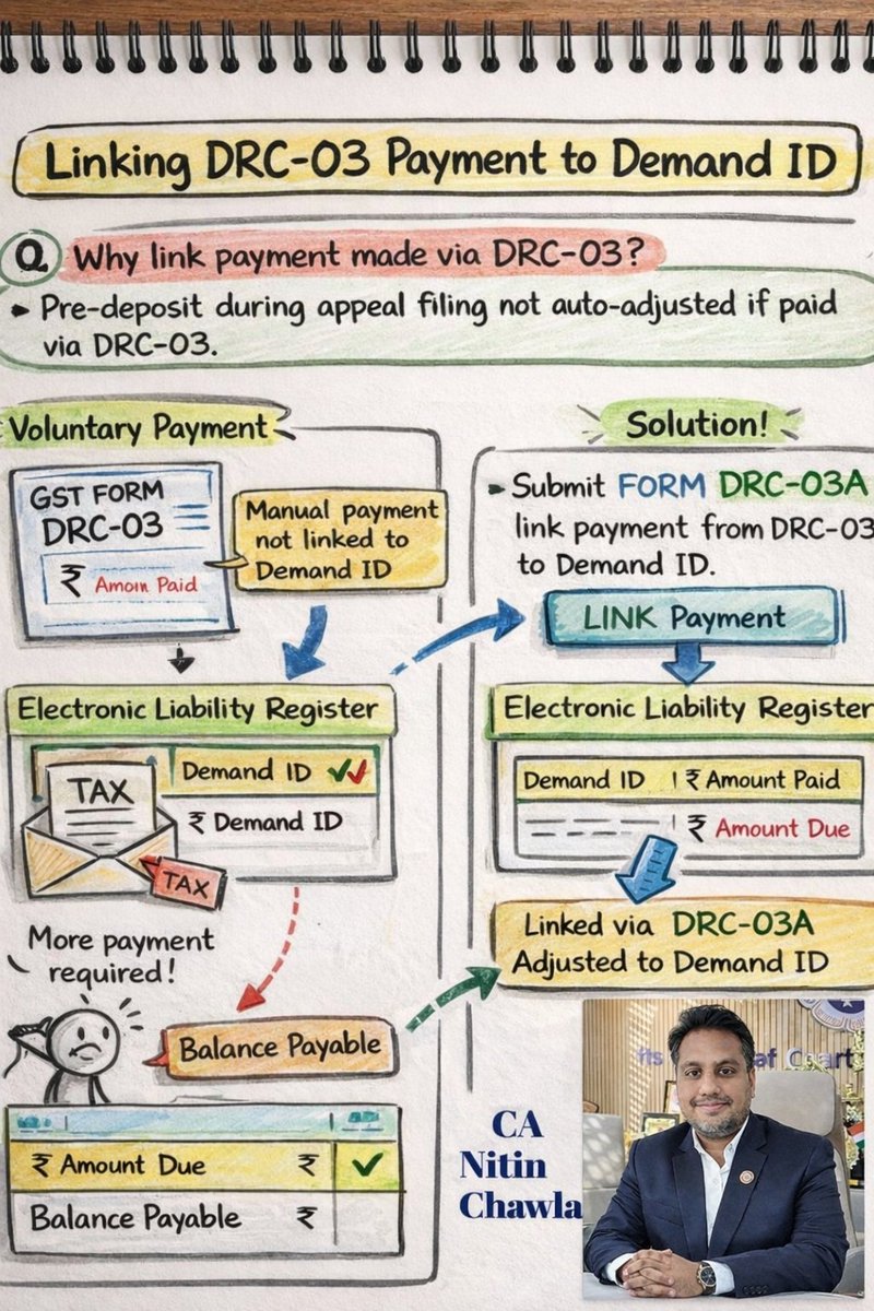 CANITINCHAWLA's tweet image. Linking DRC-03 Payment To Demand ID.

Follow the Tax Talk with CA Nitin Chawla A.C.C.A channel on WhatsApp: 👇🔥👇🔥 whatsapp.com/channel/0029Vb…

#DRC03
#GST
#Demand
#GstPaid
#TaxUpdates