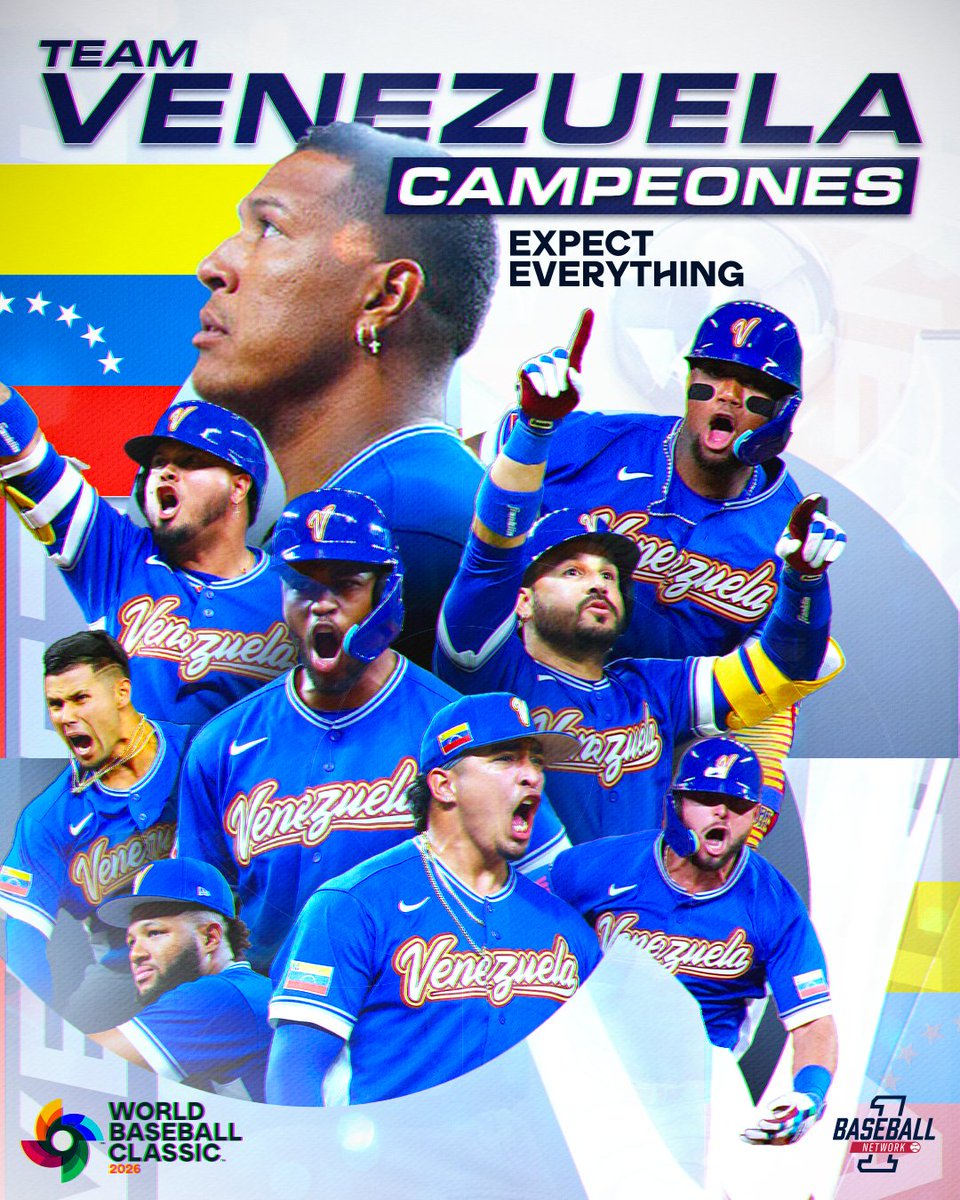 1baseballtv's tweet image. ¡Se hizo realidad, chamos! 🇻🇪🇻🇪⚾⚾

VENEZUELA ES CAMPEÓN DEL CLÁSICO MUNDIAL DE BÉISBOL 2026. 🔥

#WBCx1B

#1Baseball único canal de Latinoamérica dedicado 100% al beisbol ⚾ Visita nuestra página web: 1baseball.com/donde-vernos