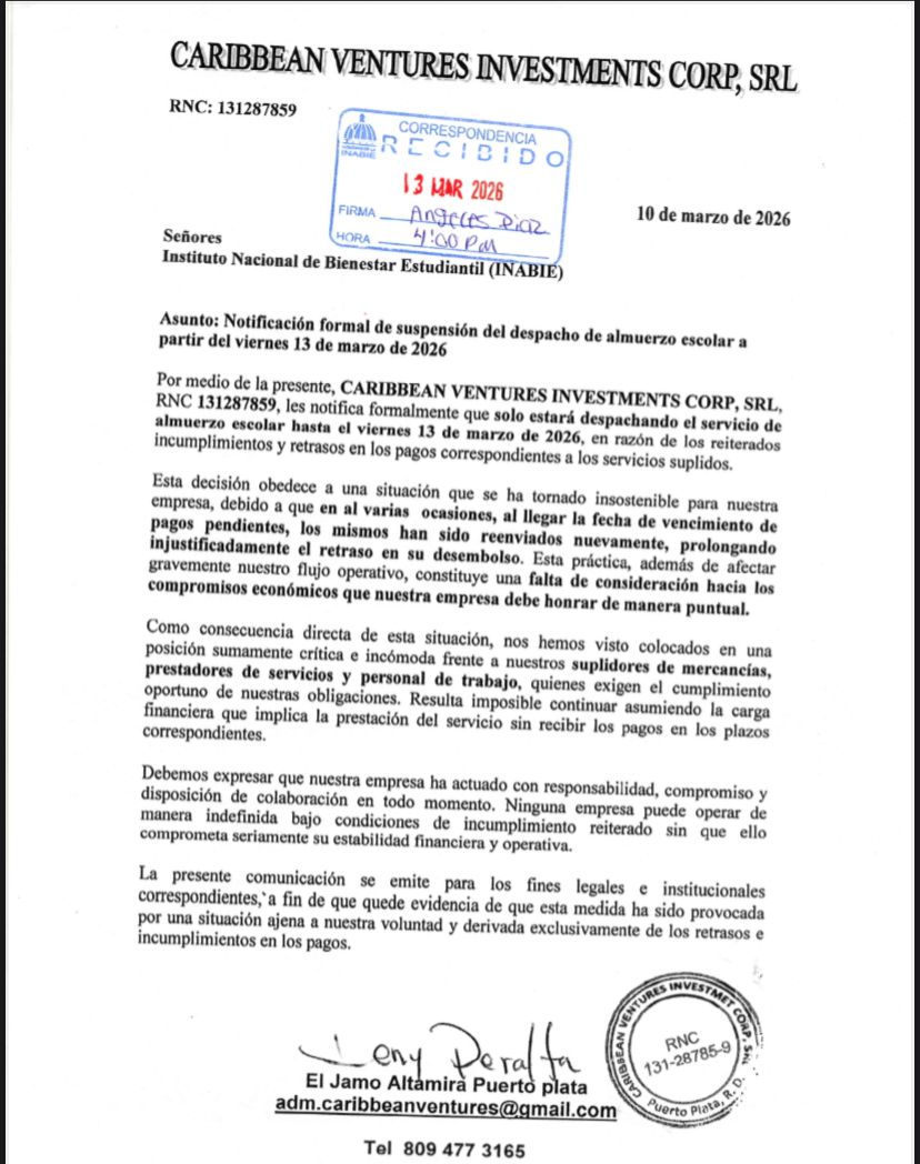 delvyslanfranco's tweet photo. ¡Buenas noches!

​Solo paso a informar que mientras el @INABIERD licitó 151 millones de pesos en gomitas alimenticias, en el municipio de Altamira, Puerto Plata, fue suspendido el almuerzo escolar por falta de pago. https://t.co/K8roqH1lQR