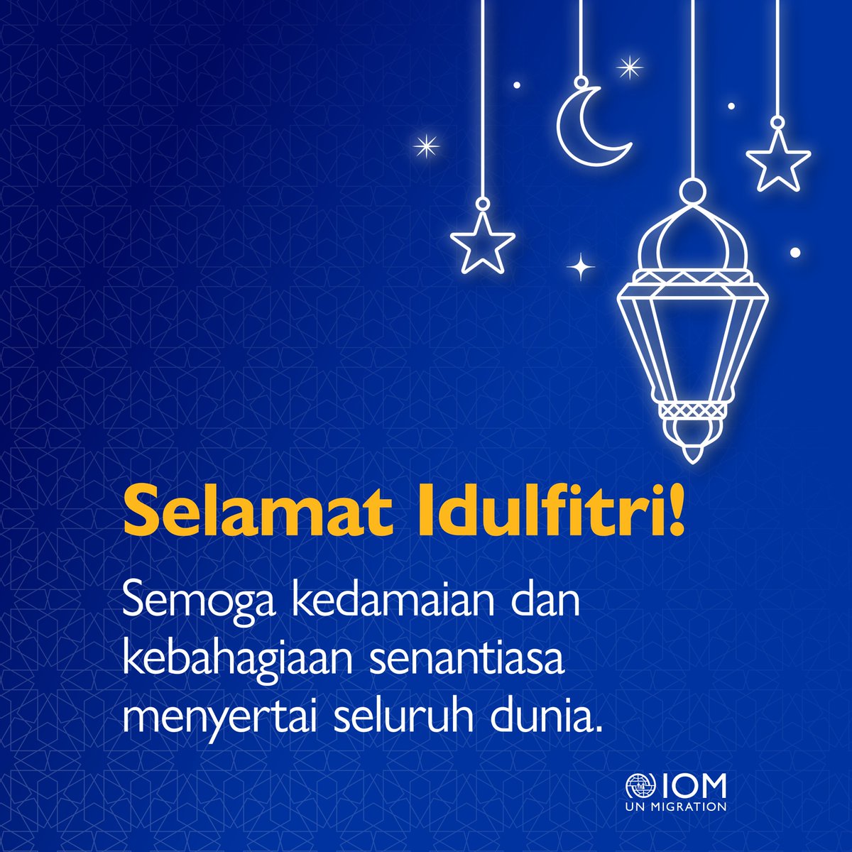 IOMIndonesia's tweet image. 🌙 Selamat Hari Raya Idulfitri

Di hari kemenangan ini, semoga kita senantiasa dipenuhi harapan, kepedulian, dan kebersamaan.

Semoga semangat persatuan membawa kita menuju dunia yang lebih inklusif dan damai bagi semua. 💙

#EidMubarak #ForMigration