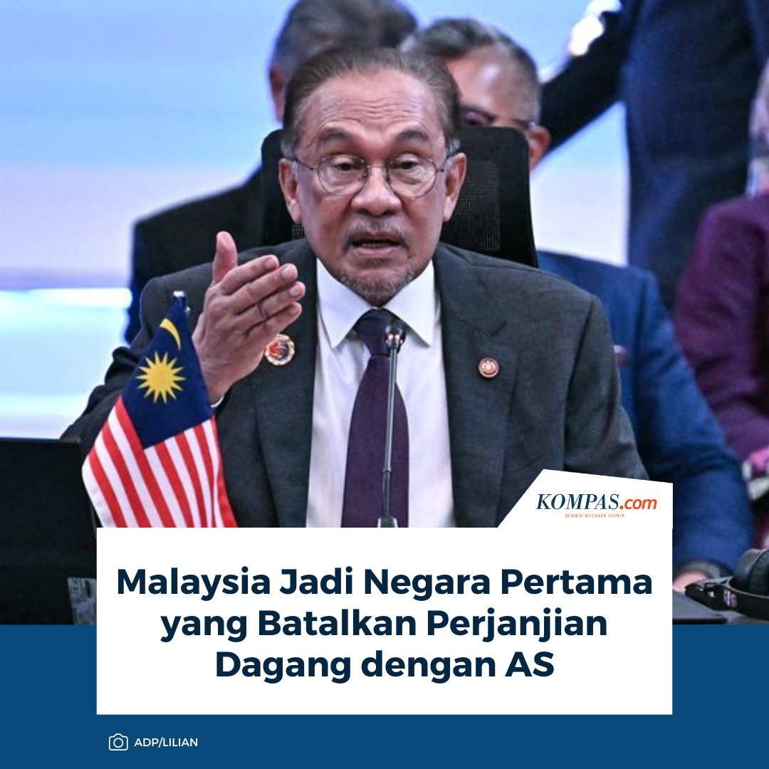 kompascom's tweet photo. Malaysia Jadi Negara Pertama yang Batalkan Perjanjian Dagang dengan AS

Baca di https://t.co/i23zECmPDo https://t.co/ersKMbccEo