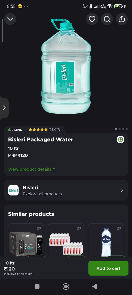 GST benefit rolled back as rates are now pre gst revised level <a href="/BisleriZone/">BisleriZone</a> ? <a href="/jagograhakjago/">Consumer Affairs</a>  <a href="/letsblinkit/">Blinkit</a> <a href="/blinkitcares/">Blinkitcares</a> <a href="/PMOIndia/">PMO India</a> <a href="/FinMinIndia/">Ministry of Finance</a>