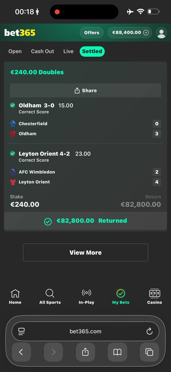 🤑Bet365 APP not site record

BOOM! €82,800.00 won🏆🔥

Golden ticket 🎟️ is different. 
Don’t just watch, be part of the winning side

⚡️Contact - t.me/+OqTQ33HdvdE1Z…
