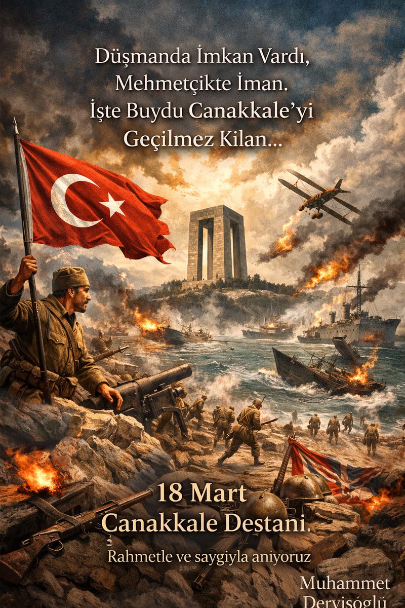 _Muhammetdrvsgl's tweet photo. Düşmanda İmkan Vardı,
Mehmetçikte İman..
İşte Buydu Çanakkale'yi
Geçilmez Kılan...

18 Mart
Çanakkale Destanı
Rahmetle ve saygıyla anıyoruz https://t.co/aaqst9RGbh