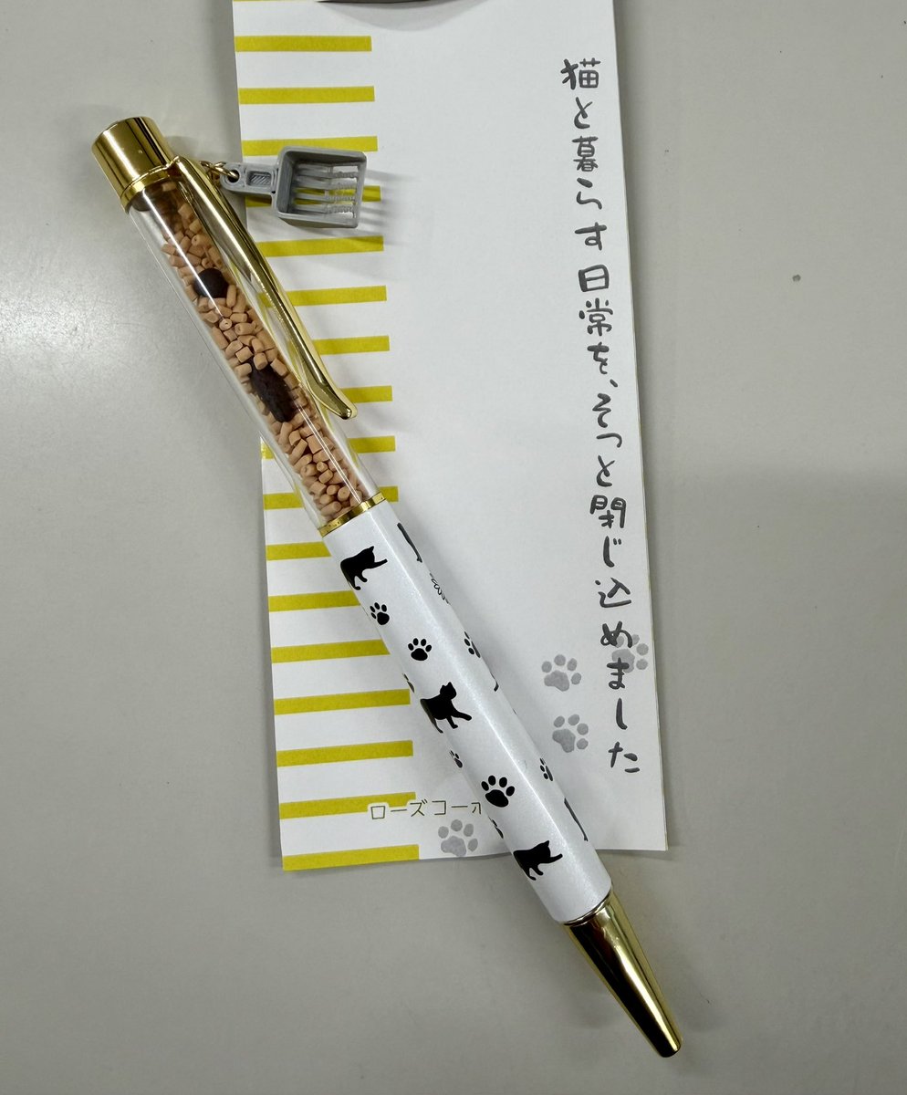 今朝出勤前に友だちから激やばバイブスぶち上げなブツもらった。

猫砂ボールペンうんこ入りスコップ付き