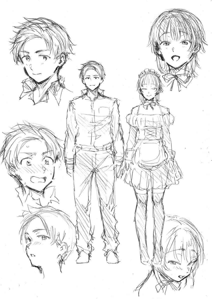 『梨華ちゃんはご奉仕したい』キャラデザラフ。 