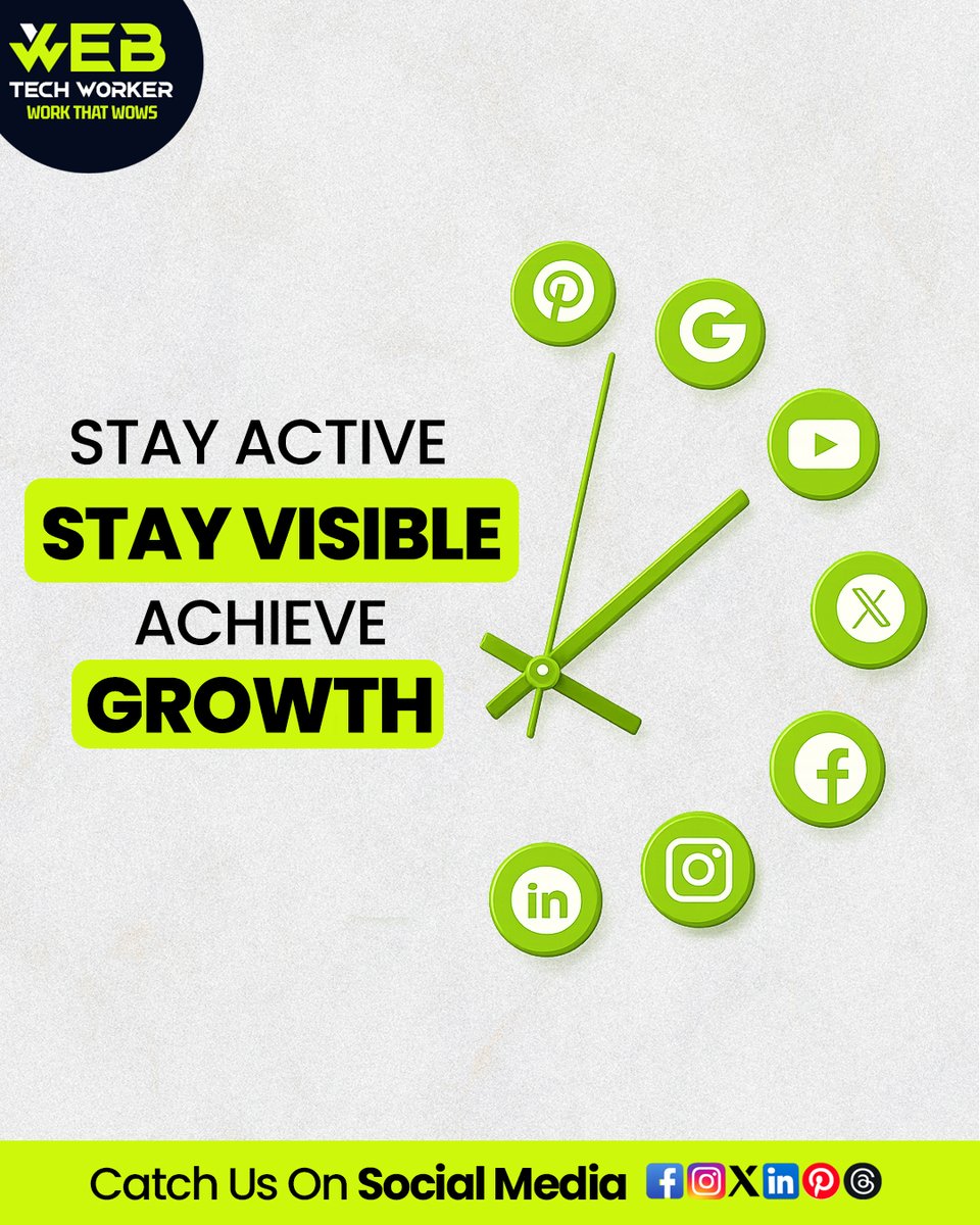 webtechworker's tweet image. Be Visible Today. Be Successful Tomorrow.

In the fast-moving digital world, brands that stay active win.
Engage your audience, build trust, and grow your business through smart social media strategies.

#Webtechworker #SocialMediaMarketing #StayActive #StayVisible #DigitalGrowth
