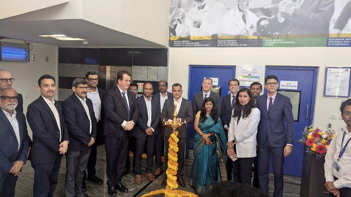 BangaloreFrance's tweet image. French CG participated in the #inauguration of bioMérieux’s first #manufacturing facility in India - Hyderabad - alongside the company’s Chairman &amp;amp; CEO Alexandre Merieux, Telangana's Director if Lifescience, Sarvesh Singh and Counsellor for Health and Social affairs Charles Mahy.