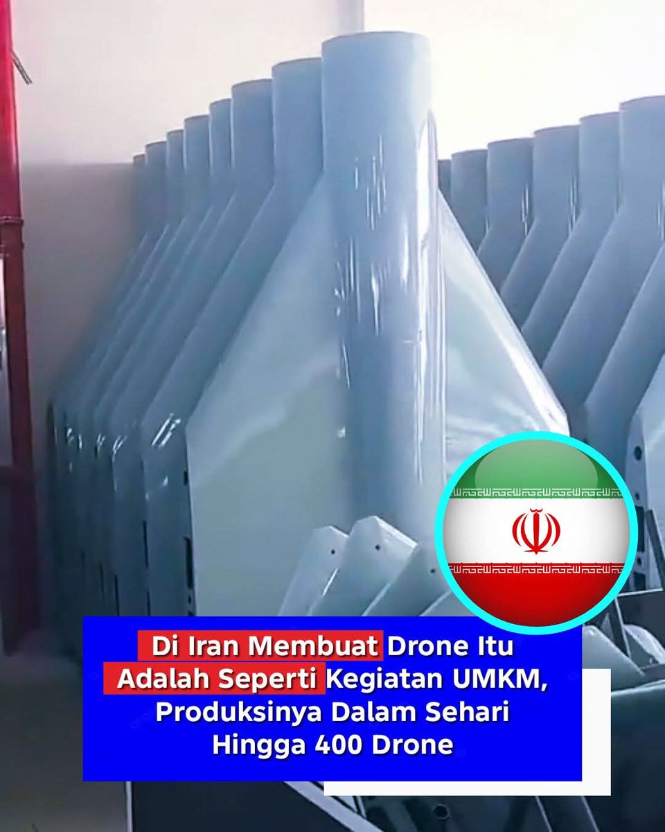 ArdieSuhardi321's tweet photo. KEREN....

DI IRAN MEMBUAT DRONE ITU ADALAH SEPERTI KEGIATAN UMKM, PRODUKSINYA DALAM SEHARI HINGGA 400 DRONE....‼️

#IndonesiaMenujuKrismon
#IndonesiaMenujuKrismon
🆘🆗 https://t.co/tKkK1wkJBv