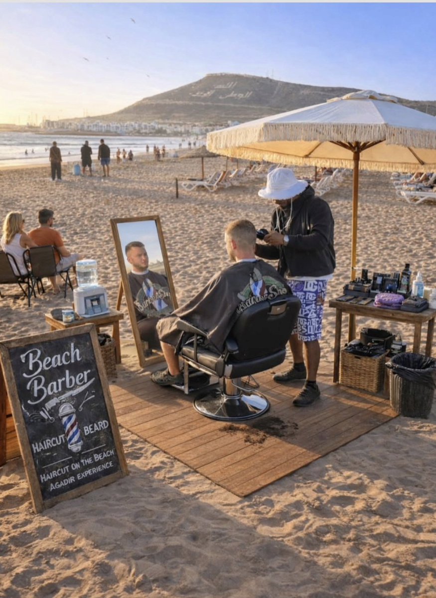 dbsmorocco's tweet image. 📍Beach barber ,Agadir Morocco♥️🇲🇦
#Agadir #Morocco #barber #beach