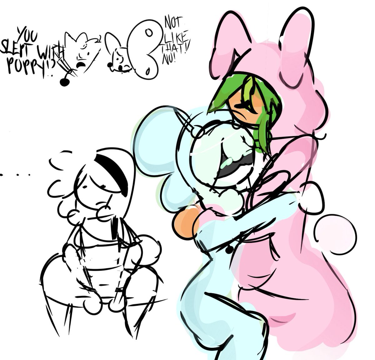 kitchanny's tweet photo. "Popbot having a sleepover in cute onesies please (Bunny And Butterfly YAYYYY)" -> AWE AWE AWE ignore me , https://t.co/NHVKK3K3o8
#inanimateinsanity #popbot #osc #osctwt https://t.co/DzsAXnizm1