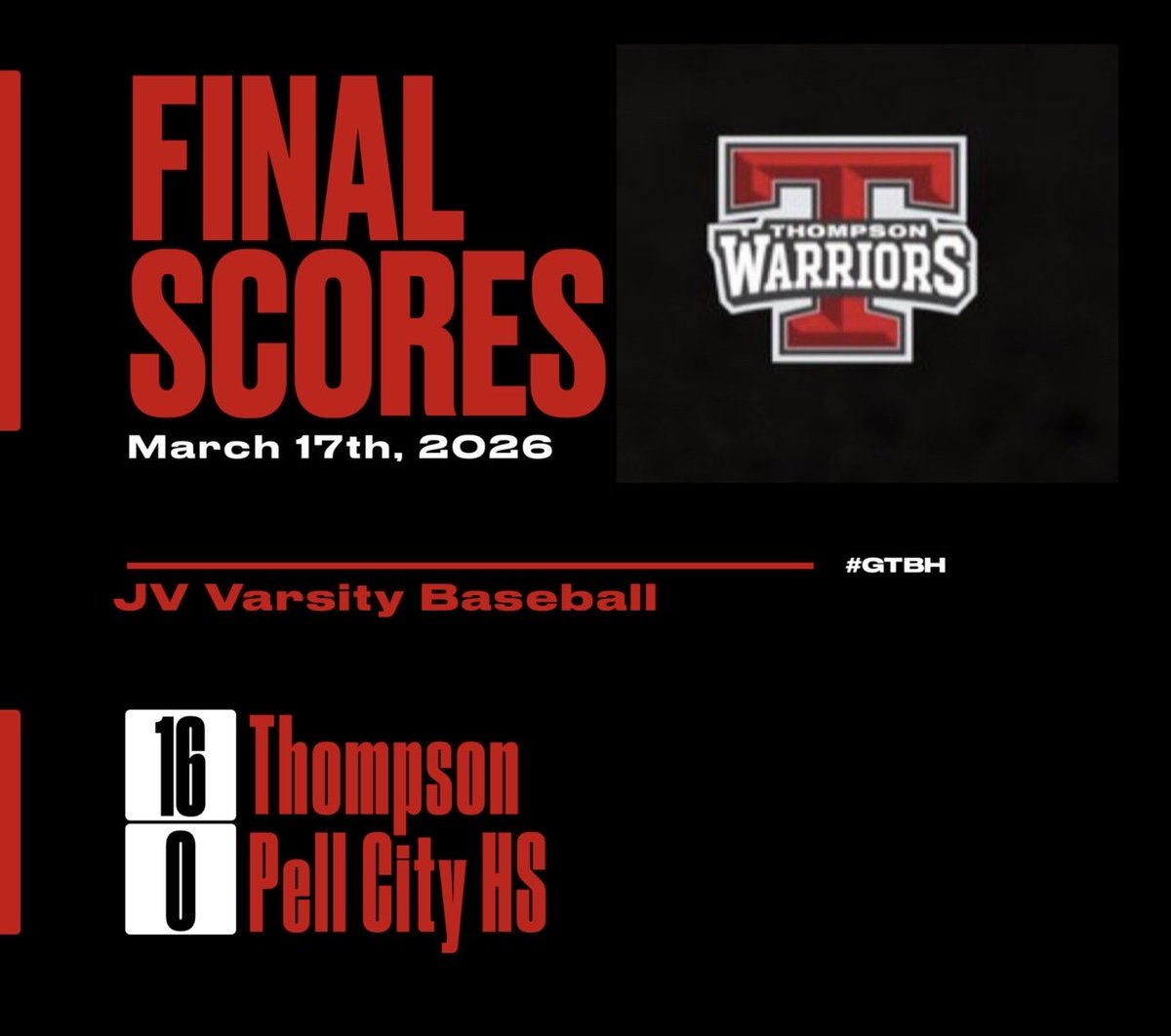 Thompson Warrior Baseball tweet media