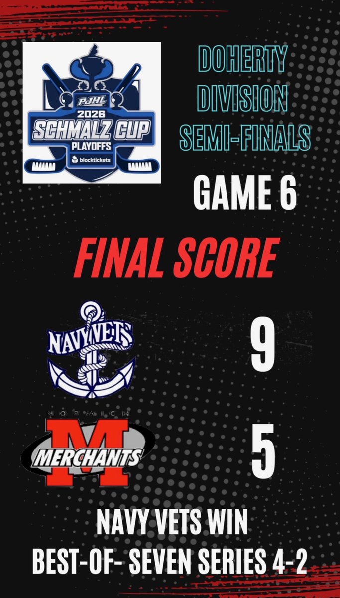 NorwichJrC's tweet photo. The Merchants fall to Woodstock 9-5 in Game 6. The Navy Vets win the series in six games. Thank you to all our fans and sponsors for your support this year! https://t.co/ppZDyql4O6
