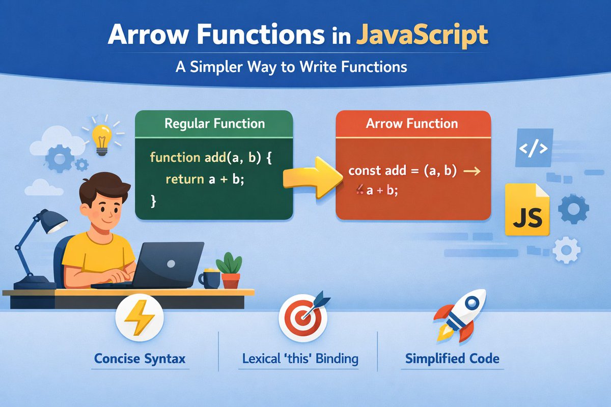 hk2310756's tweet photo. 📝 Blog टॉपिक : Arrow Functions in JavaScript

🔗blog Link : https://t.co/prztnow98z

🙏 Learning with guidance from amazing mentors:
@Hiteshdotcom sir, @piyushgarg_dev sir, and @ChaiCodeHQ, 

#LearnInPublic #CodingJourney #chaicode #web_dev #nodejs #javasceipt #cohort2026 https://t.co/9MYDK8MJEI