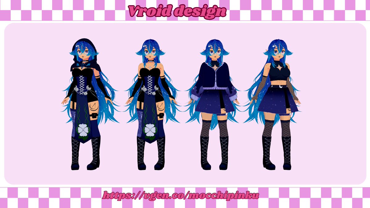 Little showcase of my recent commision, i made all the outfits and body textures ദ്ദി◝ ⩊ ◜.ᐟ
Ty for the opportunity <a href="/Rabidbluefaerie/">RabidFae🌌 A Gothic Dark Fae Vtuber✨🌙</a> 🌑

#VRoid