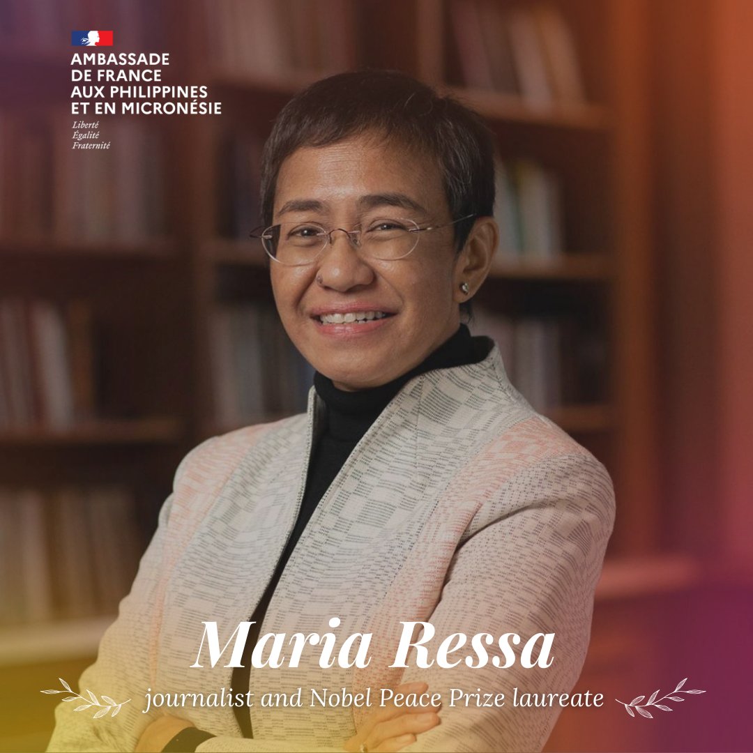 FrenchEmbassyPH's tweet image. #IWD2026 | Maria Ressa

👩 Journalist, recipient of the 2021 Nobel Peace Prize
📜 fights for press freedom, truth in the digital age, and against online harassment, which disproportionately targets women journalists
🟣 co-founder of the independent media outlet Rappler

#feminism