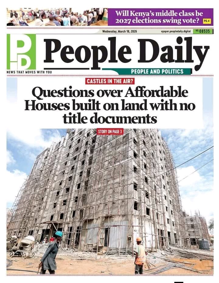 MamboMseto254's tweet photo. Catch up on today’s top stories from Kenya’s leading newspapers; Daily Nation, The Standard, Taifa Leo, People Daily, The Star, The Weekly Review, and Business Daily. 

Here’s what’s making headlines this 18th of March, 2026 https://t.co/I84yiU7gHC