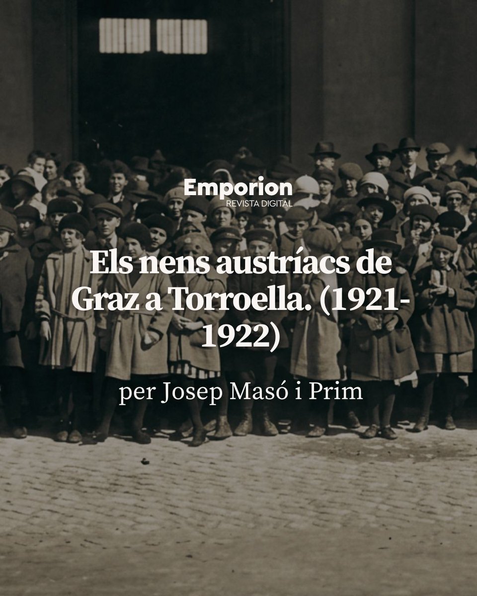 🇦🇹 Quan Torroella va salvar els nens de Graz

L'any 1921, fugint de la fam de la postguerra, 16 infants austríacs van ser acollits per famílies de Torroella i Gualta. En coneixeu la història?

Llegiu-lo a Emporion 
🔗 buff.ly/G7JYmsL 

#TorroellaDeMontgrí #Emporion