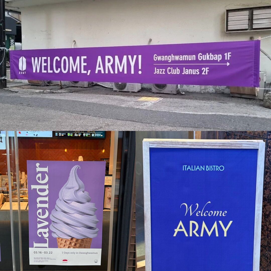 starfess's tweet photo. Seru bgt, bisnis/pedagang disana pada welcome armys nih yg mau nonton konser besok, gk idol gk fandomnya sama² artis 😂 mantap seru bgt jd fans btsssss dirayakan jg 😎 -star https://t.co/DcpxKhEUJR
