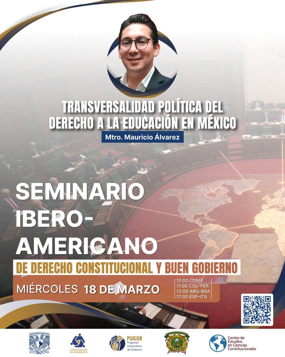Mañana en la sesión del Seminario Iberoamericano de Derecho Constitucional y Buen Gobierno  <a href="/PUGOBUNAM/">PUGOB UNAM</a> #CECC <a href="/UAEM_MX/">UAEMéx</a>