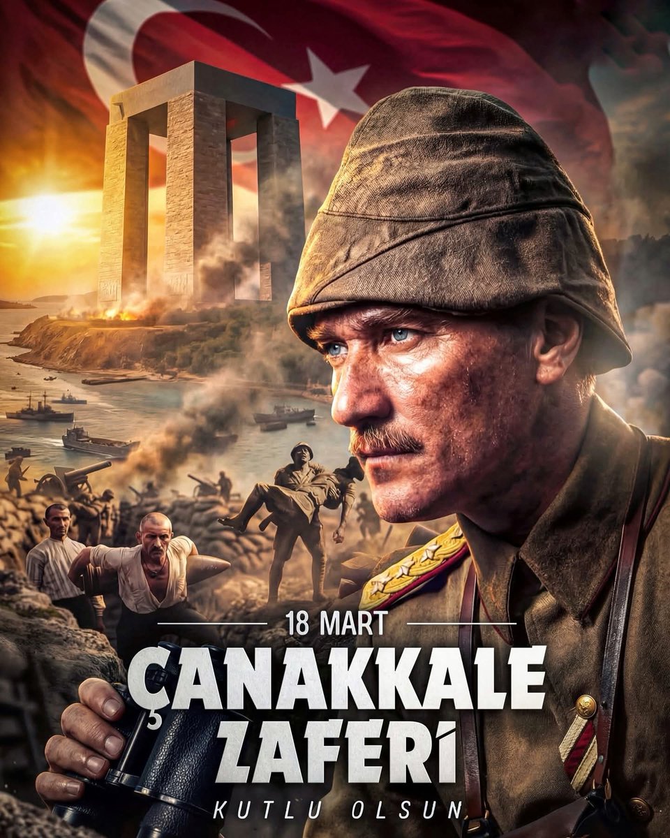 Düşmanın hayalleri boğazın serin sularına gömüldü Türk’ün azmi ise arşa yükseldi.🇹🇷
#18Mart #Çanakkale #Destanı