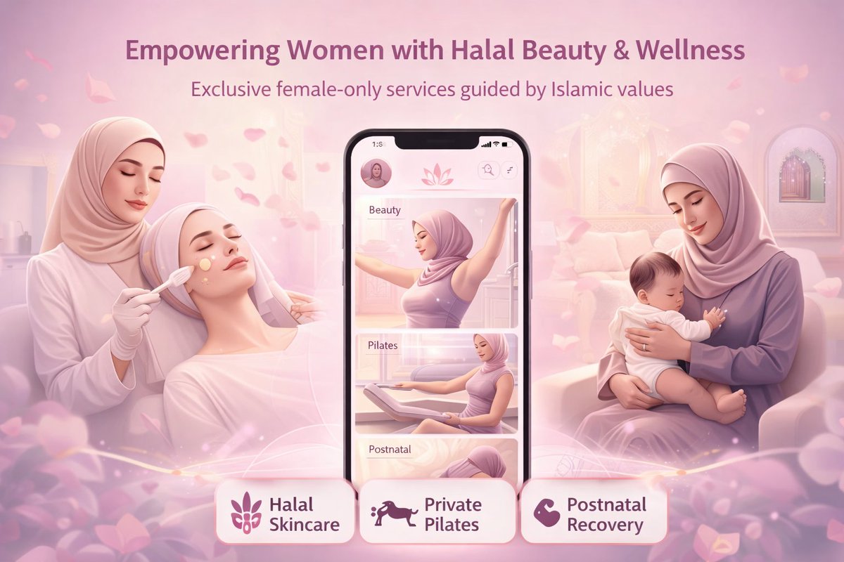 Haanii0's tweet photo. Empowering women with halal beauty & wellness 🌿
Private, female-only care in skincare, Pilates & postnatal recovery—where modesty meets excellence.
Link:https://t.co/iBUnA0RFU3
#HalalBeauty #WomenWellness #FemaleOnly #ModestLifestyle #HalalLiving #WellnessJourney https://t.co/cr5Zn001K7