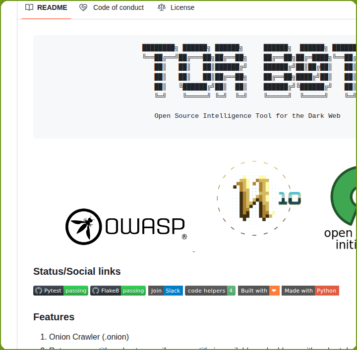 tom_doerr's tweet photo. Crawls onion sites for intelligence

https://t.co/d7sCADL0Qe https://t.co/ZGfGp9EQlO