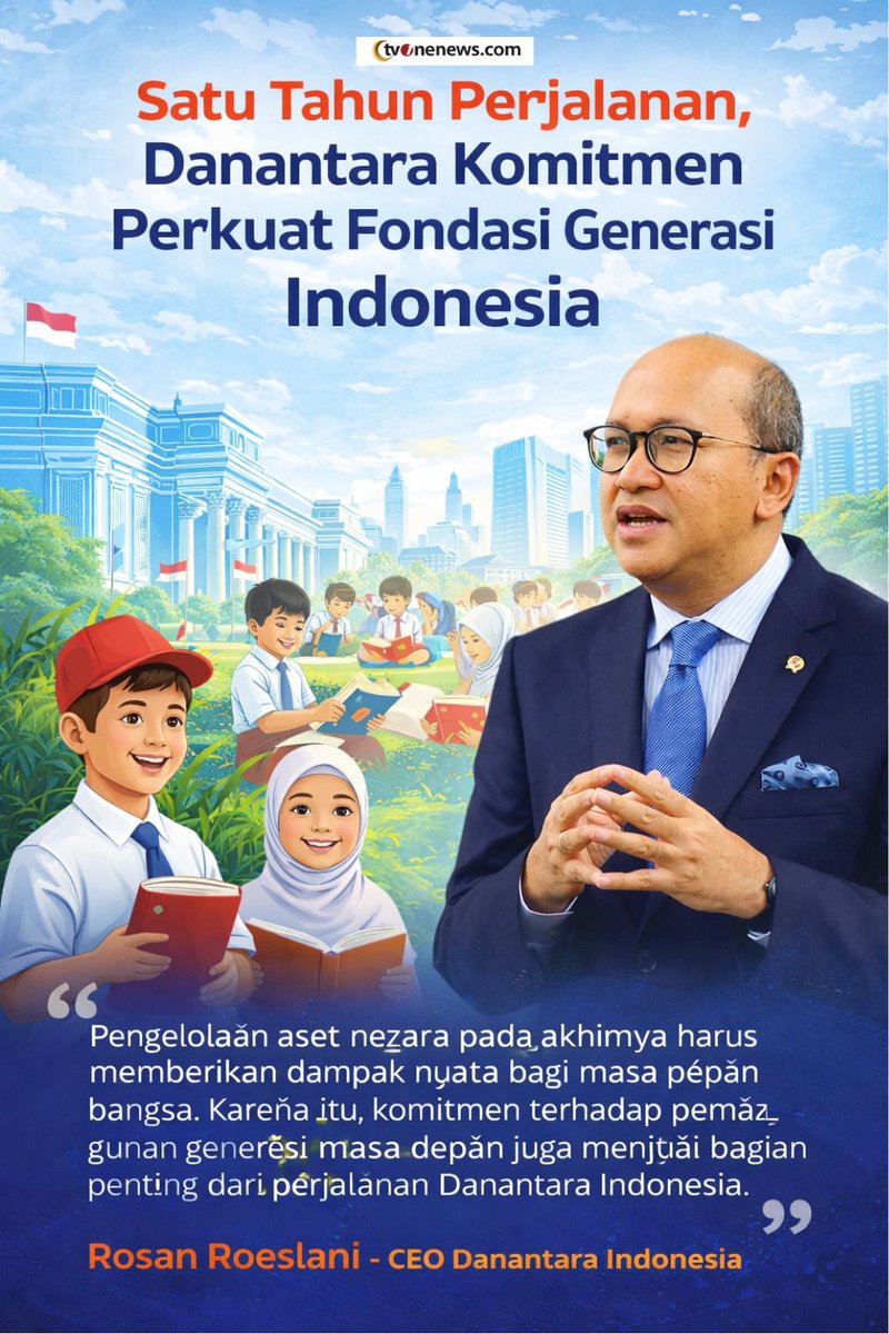 Selama satu tahun berjalan, Danantara terus berkomitmen memperkuat fondasi generasi Indonesia supaya bisa memberikan dampak nyata untuk negara
#HarapanBangsa
