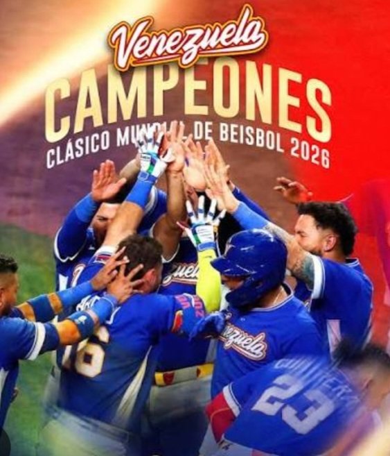 Venezuela, campeón del Clásico Mundial de Béisbol 2026!
En un infartante partido, Venezuela se proclamó campeón del Clásico Mundial de Béisbol del 2026, al derrotar 3-2 a la selección de Estados Unidos
#VenezuelaCampeón