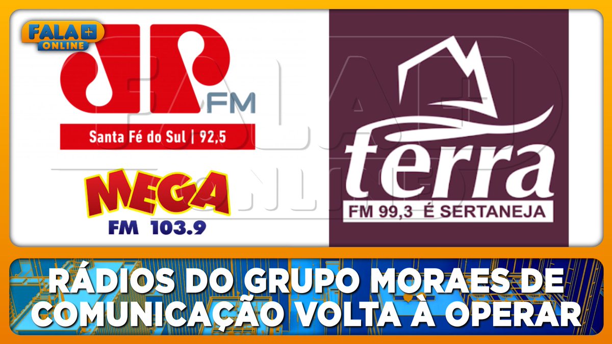 falamaisonline's tweet photo. Rádios do Grupo Moraes de Comunicação volta a operar após incêndio na sede.
https://t.co/RK2w9Y5Edp

#JovemPanFM #MegaFM #TerraFM #FalaMaisOnline https://t.co/Zc7PSoGcYm