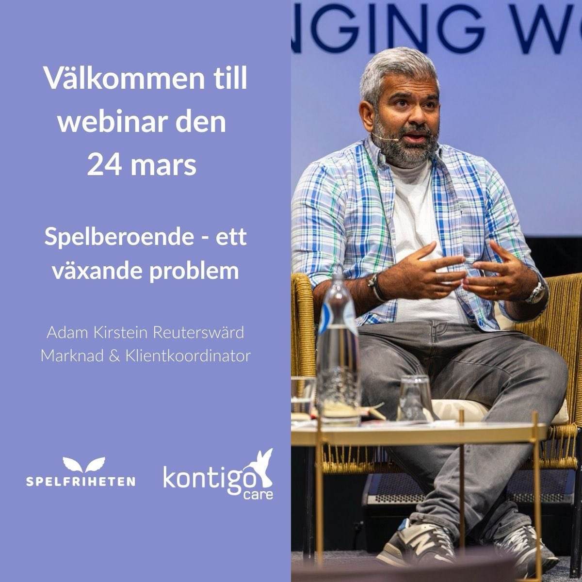 Under webinaret får du insikter i hur spelberoende utvecklas idag, kopplingen mellan gaming och gambling samt varför tidiga insatser är avgörande.

📅 24 mars
🕘 09.00–10.00
💻 Online
🎟️ Anmäl dig senast 20/3

Läs mer och anmäl dig här:
kontigocare.com/aktuellt/webin… 

#Gaming #Gambling