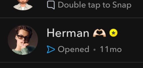 E o Herman que abriu a minha última reply no Snap e eu só vi essa semana 💖😭😭😭😭😭😭
