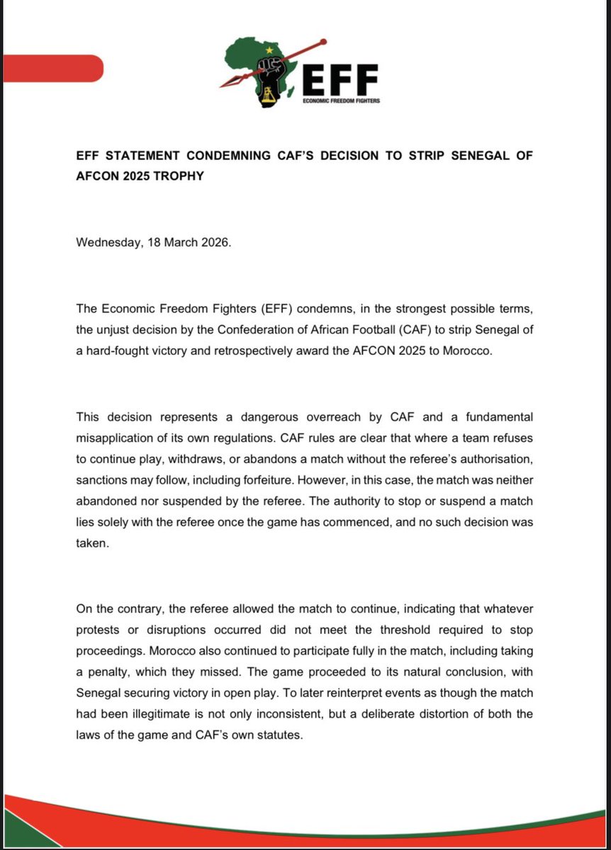 Economic Freedom Fighters tweet media