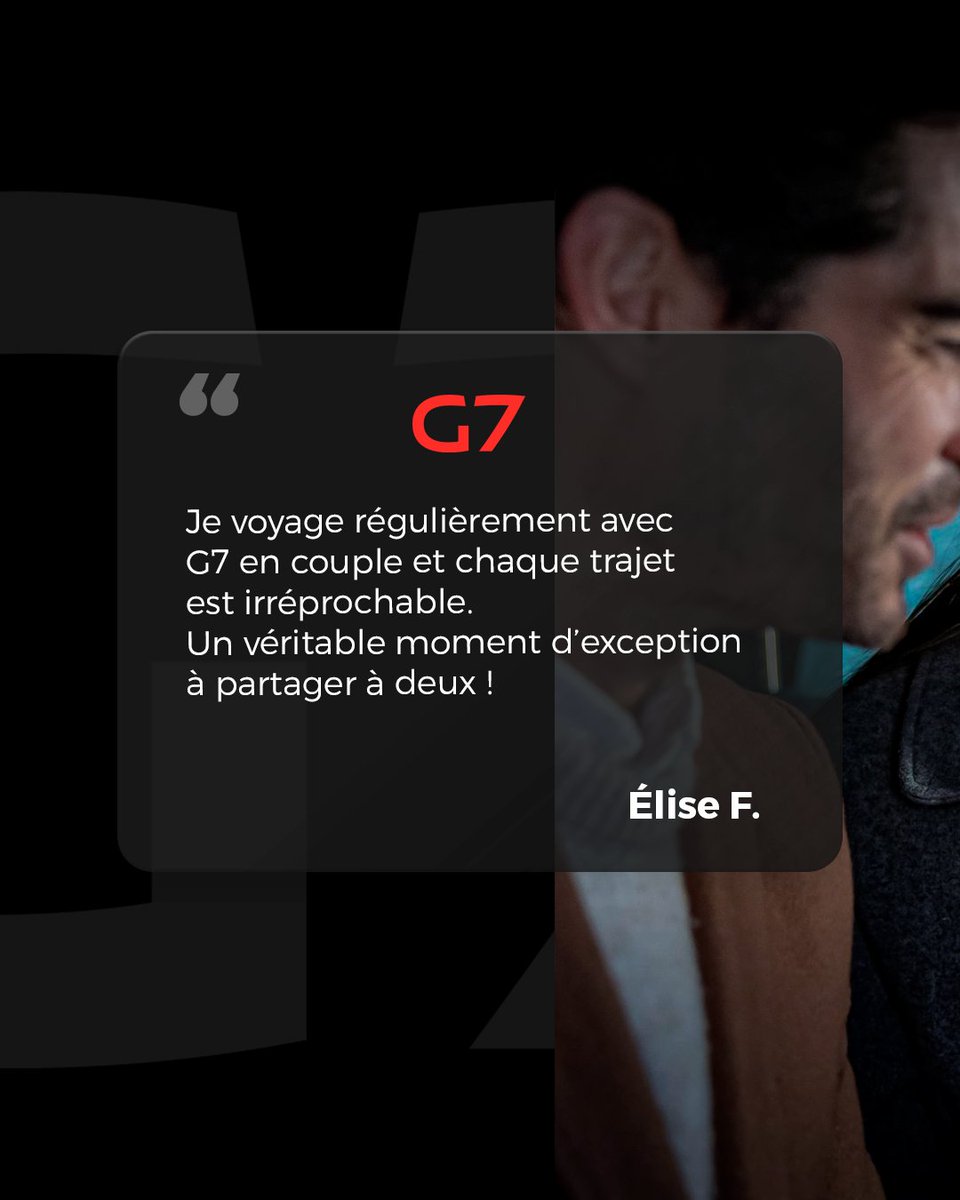 G7 s’inscrit dans votre quotidien, trajet après trajet, année après année. 

Merci pour votre confiance renouvelée. ✨

#G7Taxis #G7Paris #Paris #Excellence #ClubPremium