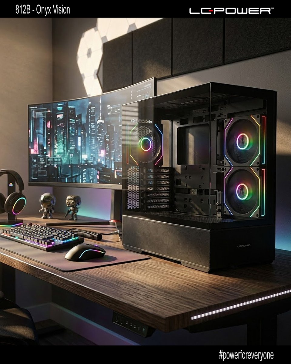 lcpower_germany's tweet image. Dein Gaming-Setup mit unserer VISION! 🤩

So könnte dein Setup mit unserem Gaming-Gehäuse "Onyx Vision" aussehen!

812B - Onyx Vision ⚫:
lc-power.com/gaming-812b-on…

#lcpower #powerforeveryone #gamingcase #Vision