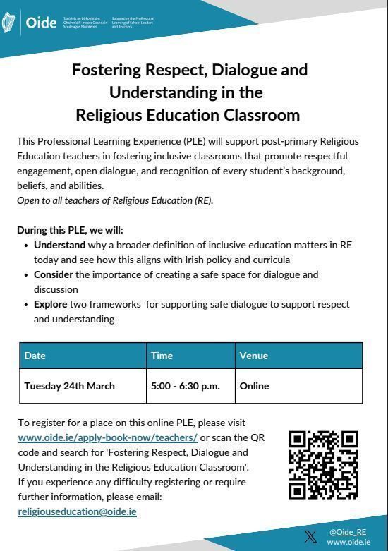 Oide Religious Education Post-primary tweet media
