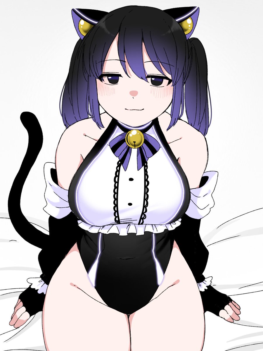 メイドモードのマオくん🐈‍⬛💜 