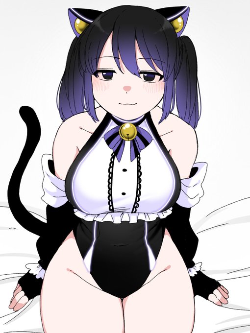 メイドモードのマオくん🐈‍⬛💜 