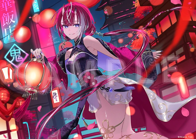 【Work】 朱音斗鬼さんの2周年記念イラストを制作させていただきました!よろしくお願いいたします