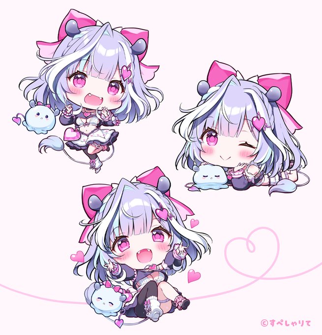 すぺしゃりて 夢見むむさんの お誕生日記念SD描かせていただきました! いろんなポーズのミニむむちゃん! #夢見むむ