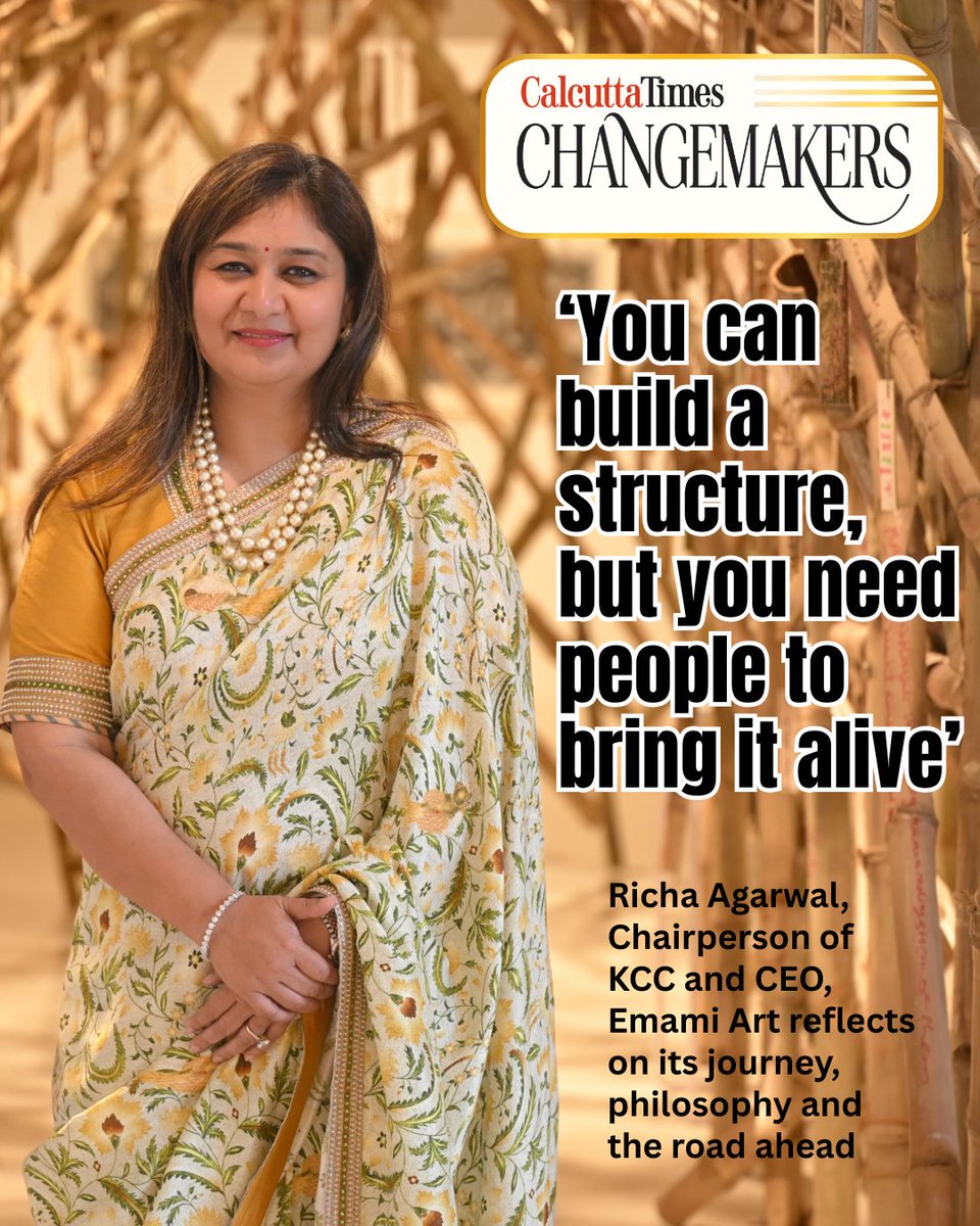Calcutta_Times's tweet photo. In a candid chat with CT, Chairperson of KCC Richa Agarwal (who is also the CEO, Emami Art) reflects on the space’s journey, vision and what lies ahead. 🎨
#KolkataCentreForCreativity #KCC #RichaAgarwal #EmamiArt #KolkataArt #ArtInKolkata #CulturalHub #ArtSpaces #IndianArt https://t.co/sZJWDC8Qo3