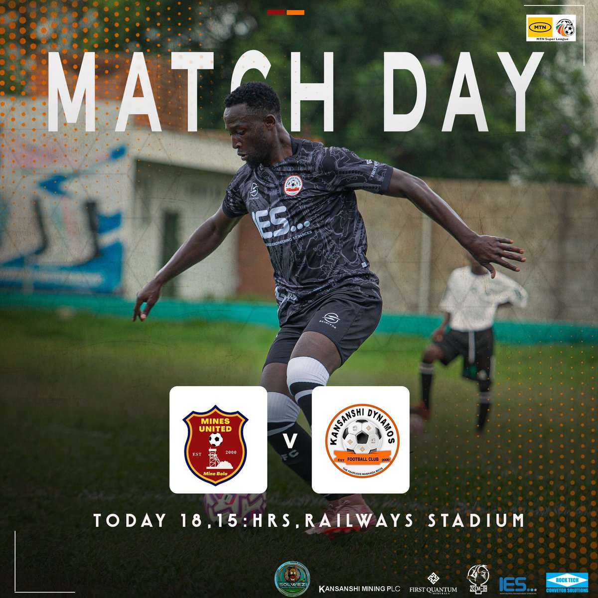 kansanshidynamo's tweet photo. ‼️ M A T C H  D A Y 
🆚 Mines United FC
🏆 MTN Super League
📍 Railway Stadium| Kabwe
🗓 TODAY | 18 March 2026
⏰ 15:00 hrs

#MatchDay
#MinesKDFC
#Week26
#UnitedWeSucceed
#MabangaBoys https://t.co/vecyKhLMmE