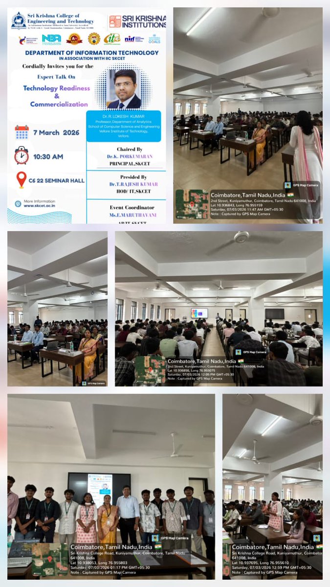 #SKCET – DEPARTMENT OF INFORMATION TECHNOLOGY

Workshop on Expert talk on titled “Technology Readiness Level”

The Department of Information Technology, in association with the IIC, organized a Event titled:

🎯 "Expert Talk on Technology Readiness Level (TRL), MRL, IRL.