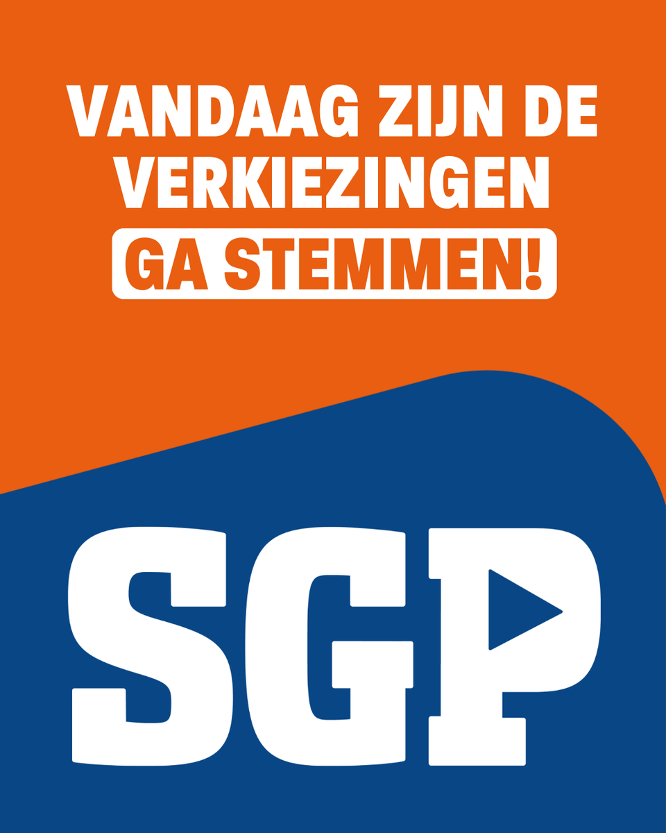 Vandaag zijn de gemeenteraadsverkiezingen. Ga stemmen! Stem <a href="/sgppapendrecht/">SGP Papendrecht</a>.