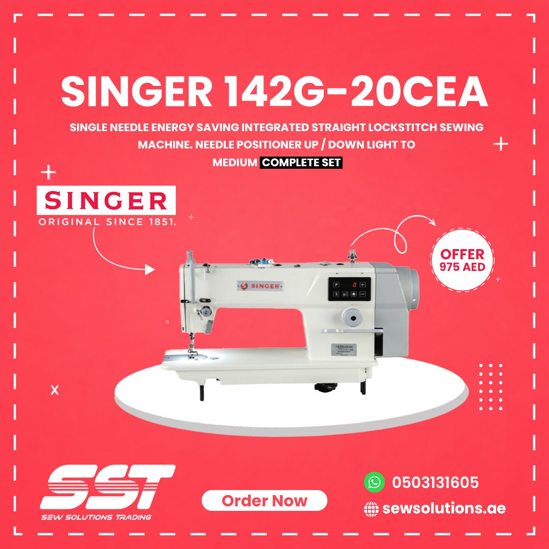 sewsolution's tweet image. Boost your stitching performance with the Singer 142G-20CEA
Designed with an integrated direct drive system, needle positioner, and smooth operation.
#SingerMachine #IndustrialSewing #SewingMachineUAE #EnergySavingMachine #LockstitchMachine #TailoringBusiness #GarmentFactory