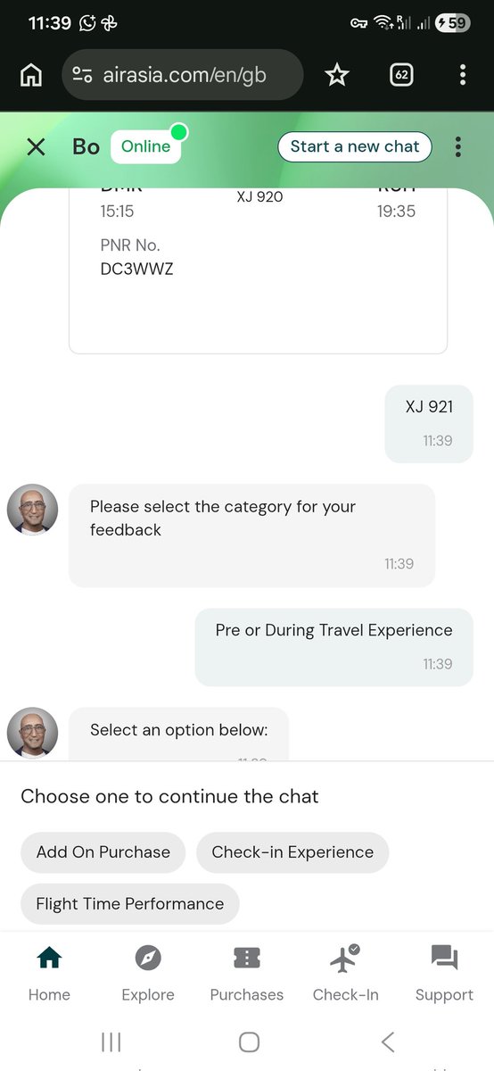ankitchandna's tweet photo. @airasia This does not help @airasia - provide me a phone number where I can speak to a human. Your bot is designed not to help. Please help urgently. https://t.co/3zAEUXWIP1
