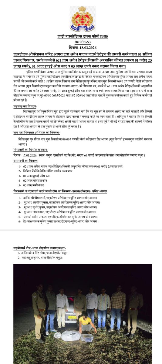 Anti Narcotics Task Force, UP tweet media