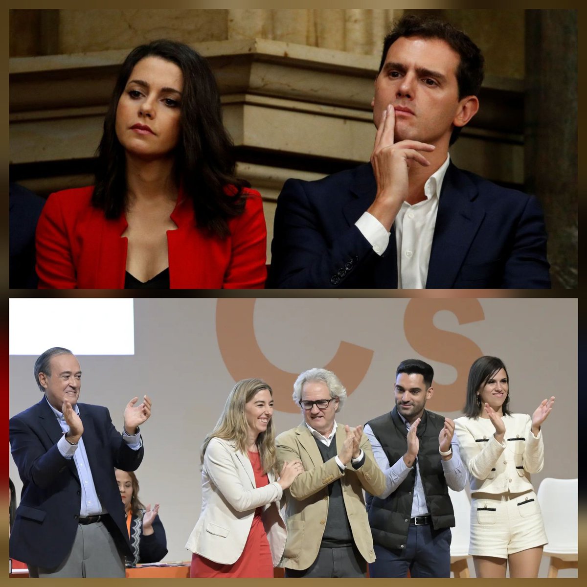 Recuperacds's tweet photo. Los dos de arriba siendo líderes carismáticos, habiendo ganado elecciones, dimitieron de sus cargos por los malos resultados.

Los de abajo ni se lo plantean. La mediocridad está enterrando definitivamente a @CiudadanosCs.
Ni un comunicado en 48 horas. https://t.co/6dpH2U4oLd
