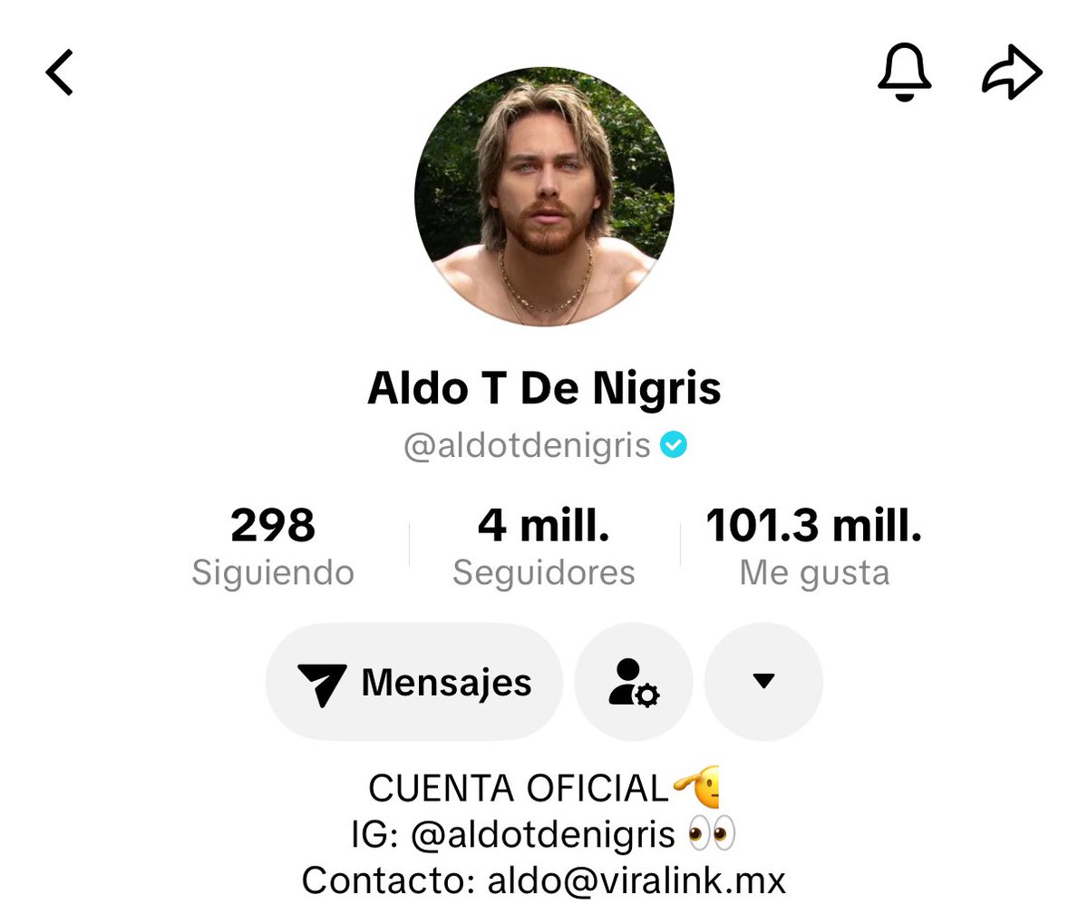 📱Hermanas: 

¡Aldo llegó a los 4M de seguidores en Tik Tok!🤩

No cabe duda que el güero la está rompiendo.🔥

No se olviden de seguirlo en todas sus redes sociales. 🫶🏼

#AldoTdnWorld
#AldoTDeNigris